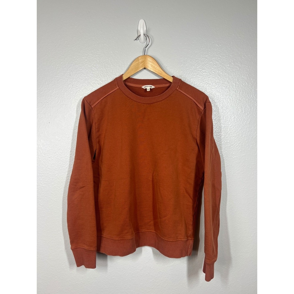 BRIDGE & BURN Rust Orange Cotton Crewneck Sweatshirt Size L